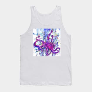 PURPLE OCTOPUS - watercolor portrait Tank Top